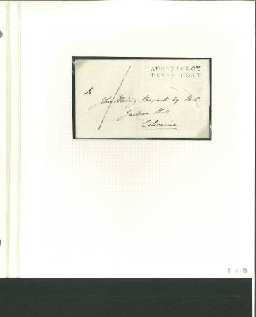 Stamp of Ireland » Postal History (Arranged alphabetically by County) Tyrone - Penny Posts: Group of four entires/part covers