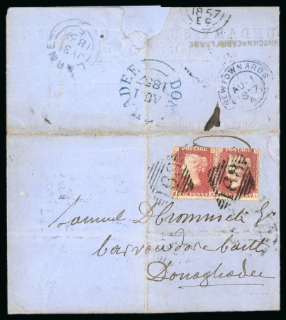 Stamp of Ireland » Postal History (Arranged alphabetically by County) Antrim/Down - Cushendall/Newtownards: 1857 Folded letter