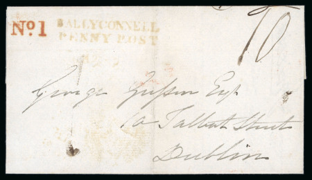 Stamp of Ireland » Postal History (Arranged alphabetically by County) Cavan - Ballyconnell: 1835-39 Two folded letter sheets,