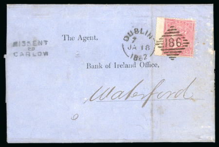 Stamp of Ireland » Postal History (Arranged alphabetically by County) Carlow: 1862 (18.1) Folded letter sheet from Dublin