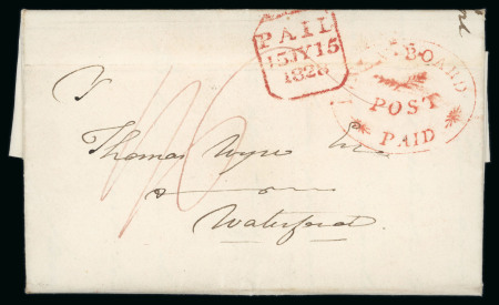 Stamp of Ireland » Pre-Stamp Postal History » Independant Post Office Period - 1784-1831 1828 (12.7) Folded entire from London and carried by