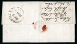 Stamp of Ireland » Postal History (Arranged alphabetically by County) Fermanagh - Enniskillen: 1840 (9.3) Folded entire sent to Belfast, showing a distinctive italic framed "Paid at Enniskillen" in red