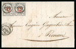 Stamp of Switzerland / Schweiz » Orts-Post und Poste Locale 1851, Poste Locale mit Kreuzeinfassung, 2 Einzelmarken auf Brief