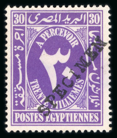 Stamp of Egypt » Postage Dues 1927-32 group overprinted "SPECIMEN" originally from the UPU Bechuanaland receipt book