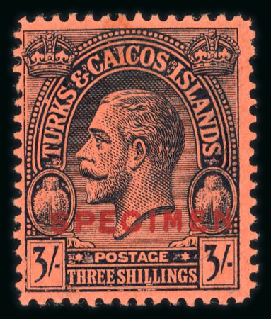 Stamp of Turks and Caicos Islands 1922 Wmk Script CA set of 14 values to 3s mint overprinted SPECIMEN