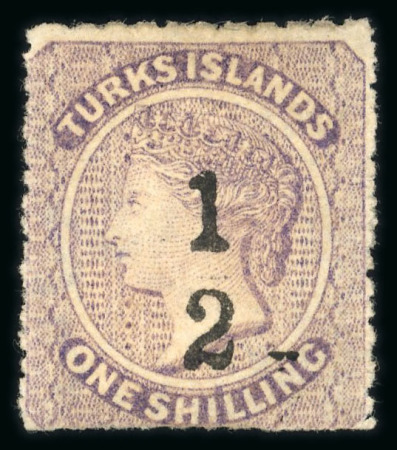Stamp of Turks and Caicos Islands 1881 '1/2' on 1/- lilac (type 6, without bar) from Setting VI mint