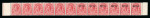 Stamp of Turks and Caicos Islands 1917 War Tax 1d red in marginal horizontal strip of 12 unused without gum, the central pair showing 'ovpt omitted (in pair with normal)',
