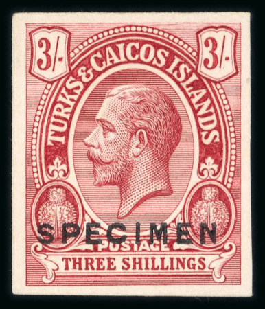 Stamp of Turks and Caicos Islands 1913-28 group of KGV plate proofs on Hagner page