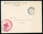 Stamp of Egypt » Postal Stationery 1919 Emergency EEF Airmails. Two OHMS covers and one part cover, showing two different AERIAL POST E.E.F. markings