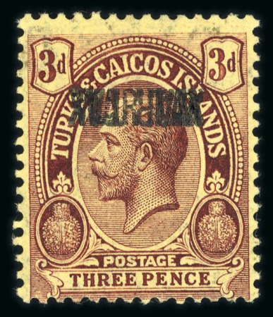 Stamp of Turks and Caicos Islands 1917-1919 War Tax accumulation on cards and Hagners