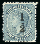 Stamp of Turks and Caicos Islands 1881 group of mint or unused surcharges on a Hagner
