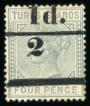 Stamp of Turks and Caicos Islands 1867-95 range of QV issues on pages, in old auction folders, on cards etc