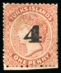 Stamp of Turks and Caicos Islands 1881 substantial collection of the surcharge issues neatly presented and (in most cases) identified on Hagners in a binder