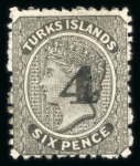 Stamp of Turks and Caicos Islands 1881 substantial collection of the surcharge issues neatly presented and (in most cases) identified on Hagners in a binder