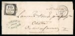 Stamp of France » Lettres Classiques 1859, Taxe Y&T n°1, 10c noir lithographié avec 4 marges