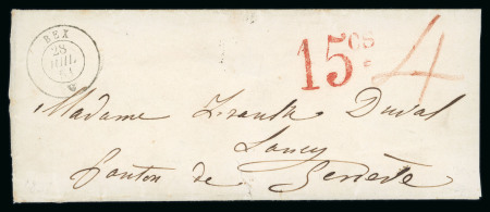 Stamp of Switzerland / Schweiz » Vorphilatelie 1851, Brief von Bex nach Lancy