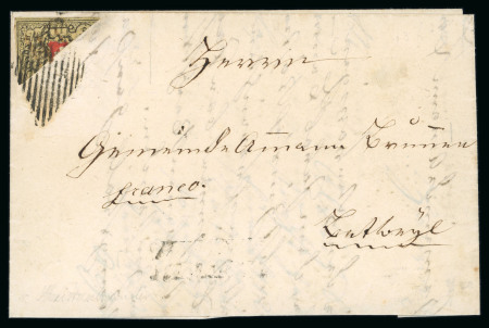 Stamp of Switzerland / Schweiz » Rayonmarken » Rayon II, gelb, ohne Kreuzeinfassung (STEIN D) 1850, Rayon II, Type 29, Stein D-RO, diagonale Halbierung