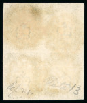 Stamp of Great Britain » 1840 1d Black and 1d Red plates 1a to 11 1840 1d black pl.1b in block of 4 KE/LF with clear margins all round and 4 neat strikes of an orange-red MC