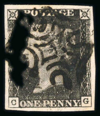 Stamp of Great Britain » 1840 1d Black and 1d Red plates 1a to 11 1840 1d black pl.1b CG with 4 large margins and black MC, a very fine example.