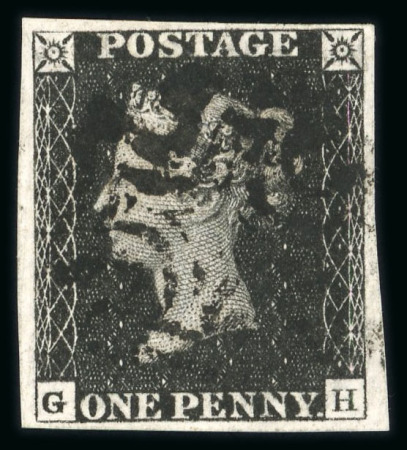 Stamp of Great Britain » 1840 1d Black and 1d Red plates 1a to 11 1840 1d black pl.1b GH with 4 good to large margins and black MC, a fine example.