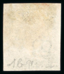 Stamp of Great Britain » 1840 1d Black and 1d Red plates 1a to 11 1840 1d black pl.1b group of 12 fine 4 margin examples on card, 8 with red, 4 with black MC.