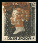 Stamp of Great Britain » 1840 1d Black and 1d Red plates 1a to 11 1840 1d black pl.1b range of 67 examples on Hagner, all have 4 margins, most are fine, and each has a different check letter (between AA and TJ), a very useful and substantial accumulation.