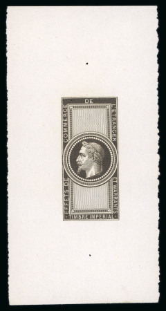 Stamp of France » Empire Lauré 1863-1870 1864, Napoléon lauré, épreuve sans valeur en noir sur