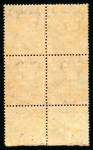 Stamp of Cyprus 1880 1d red pl. 217 in lower marginal block of 4 with inscription NH, superb quality.