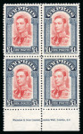 Stamp of Cyprus 1938-51 set of 19 values to £1 each in lower marginal imprint block of 4 NH. Superb and seldom offered. (S.G. £1000+).