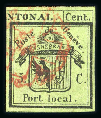 Stamp of Switzerland / Schweiz » Kantonalmarken » Genf 1843, rechte Hälfte der Doppelgenf