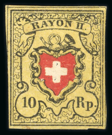 Stamp of Switzerland / Schweiz » Rayonmarken » Rayon II, gelb, ohne Kreuzeinfassung (STEIN D) 1850, Rayon II, Type 31 ungebraucht