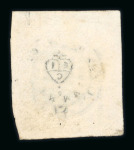 Stamp of India » 1852 Scinde Dawk 1852 1/2a White Scinde Dawk, large margins, sharp embossing, cancelled by Cooper Type B