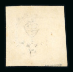 Stamp of India » 1852 Scinde Dawk 1852 1/2a White Scinde Dawk large margins sharp embossing manuscript cancelled by Cooper Type B Diamond of dots cancel