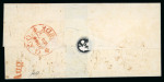Stamp of India » 1854 Lithographs 1855 1/2a Blue Die I pair used on a cover from Jumalpore to Calcutta