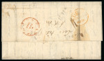 Stamp of India » 1854 Lithographs 1855 SG22 4a Fourth printing Head die III frame Die II cut to shape on cover tied with octagonal cancel going to London via Marseille