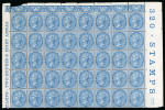 Stamp of India » 1855-1946 De La Rue and later Crown Colony Issues 1865 SG54 1/2a Blue De La Rue printing block of 40