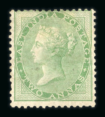 Stamp of India » 1855-1946 De La Rue and later Crown Colony Issues 1856-64 SG50 2a Yellow-Green printed but not issued.