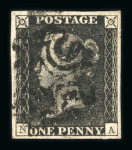 Stamp of Great Britain » 1840 1d Black and 1d Red plates 1a to 11 1840 1d black pl.5 NA state I and II, and 1d red-brown pl. 5 NA state II and III used