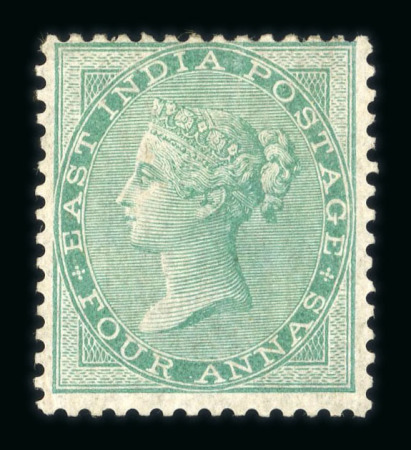 Stamp of India » 1855-1946 De La Rue and later Crown Colony Issues 1856-64 De La Rue 4a Green mint small part o.g.