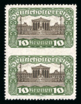 Stamp of Austria » Deutsch-Österreich Austria Österreich 1919-21 Parlament 10K ungezähnte Mitte ungebr.