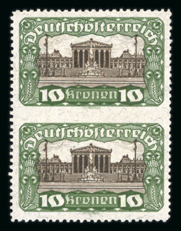 Stamp of Austria » Deutsch-Österreich Austria Österreich 1919-21 Parlament 10K ungezähnte Mitte ungebr.