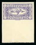 Stamp of Austria » 1st. Republic Austria Österreich 1921 Eilmarke 50H postfr. ungez. Randstück