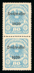 Stamp of Austria » Deutsch-Österreich Austria Österreich 80H Hochwasser Paar '1020 + 1920', ungebraucht
