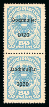 Stamp of Austria » Deutsch-Österreich Austria Österreich 80H Hochwasser Paar '1020 + 1920', ungebraucht