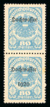 Stamp of Austria » Deutsch-Österreich Austria Österreich 1921 80H Hochwasser Paar mit und ohne 1920