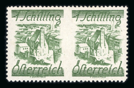 Stamp of Austria » 1st. Republic Austria Österreich 1925/27 Ziffernserie 1S waagr. Paar mit UNGEZ. Mitte