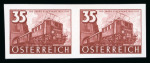 Stamp of Austria » 1st. Republic Austria Österreich 1937 100 Jahre Eisenbahn in UNGEZÄHNTEN Paaren postfr.