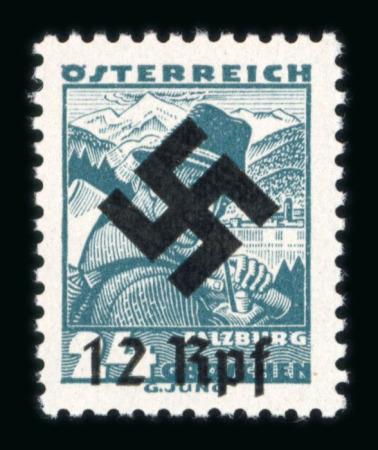 Stamp of Austria » Ostmark Austria Österreich 1938 Freimarken mit NICHT VERAUSGABTEM Hakenkreuzüberdruck