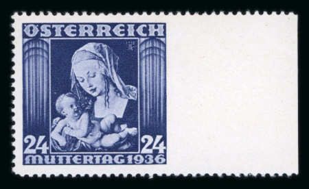 Stamp of Austria » 1st. Republic Austria Österreich 1936 Muttertag rechts ungezähnt