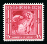 Stamp of Austria » 1st. Republic Austria Österreich Winterhilfe III Proben in anderen Farbnuancen, kpl. Satz